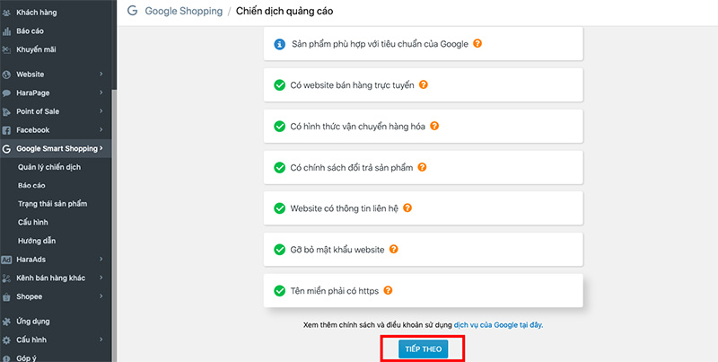 Hướng dẫn cách kết nối quảng cáo Google Shopping trên Haravan